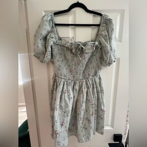 Abercrombie Blue Floral Off The Shoulder Dress